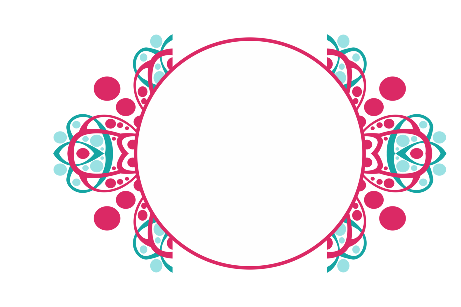 Colorful Ornament Border With Dot Pattern Design With Transparent Background png