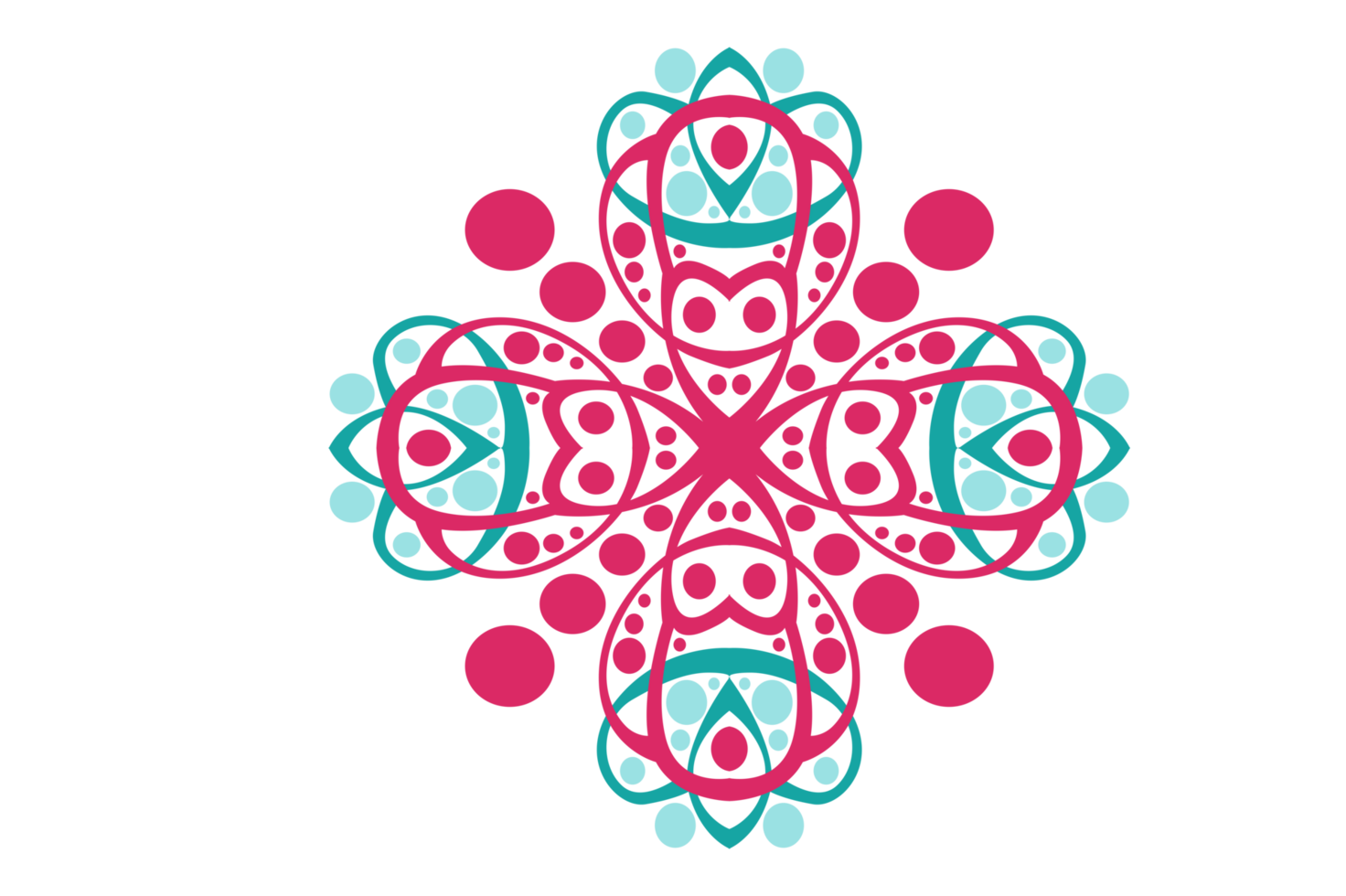 Colorful Ornament Border With Dot Pattern Design With Transparent Background png