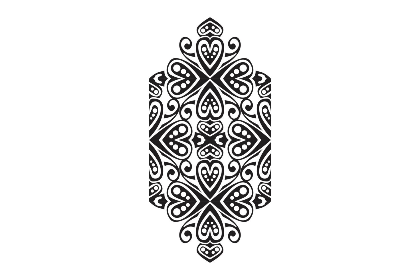 Black Ornament Border With Dot Pattern Design With Transparent Background png