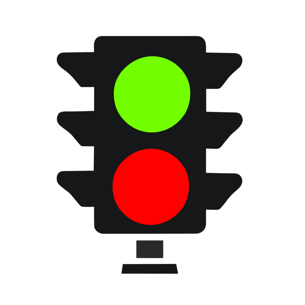 sinal tráfego luz em estrada, luz de parada. direção, ao controle, regulamento transporte e pedestre. ai generativo png