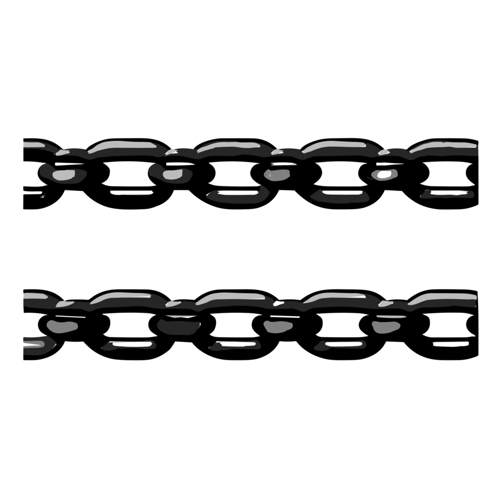 chain black and white isolated on transparent background, AI Generative