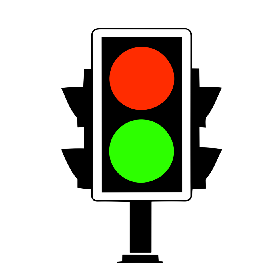 sinal tráfego luz em estrada, luz de parada. direção, ao controle, regulamento transporte e pedestre. ai generativo png