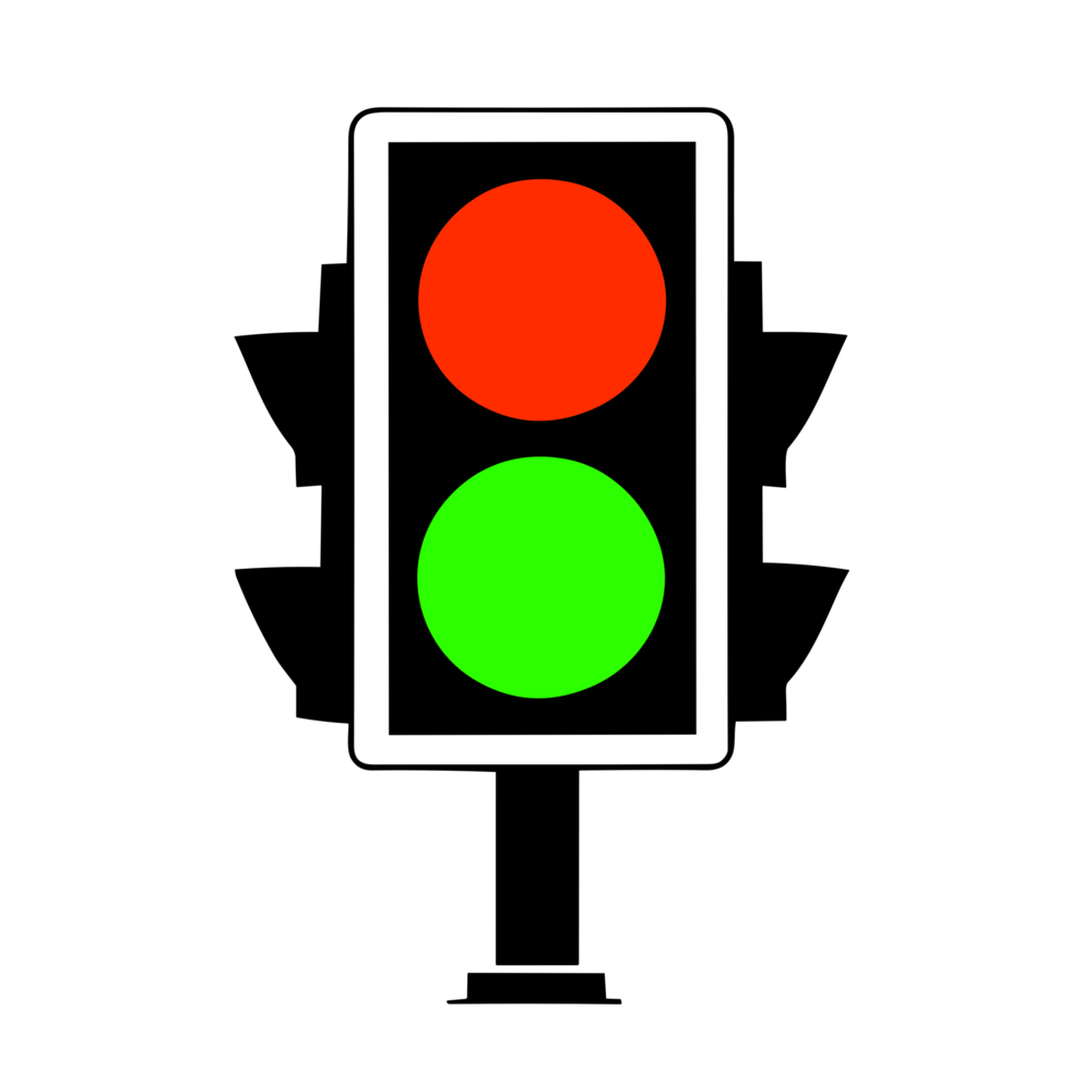 Signal traffic light on road, stoplight. Direction, control, regulation
