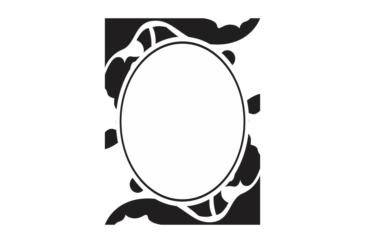 Abstract Ornament Border Design WIth Transparent Background png