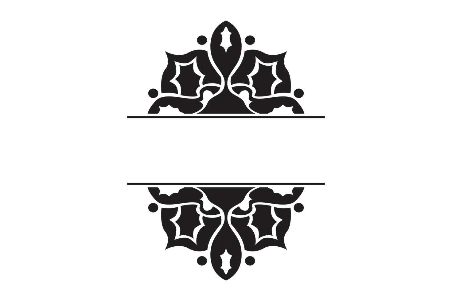 Abstract Ornament Border Design WIth Transparent Background png