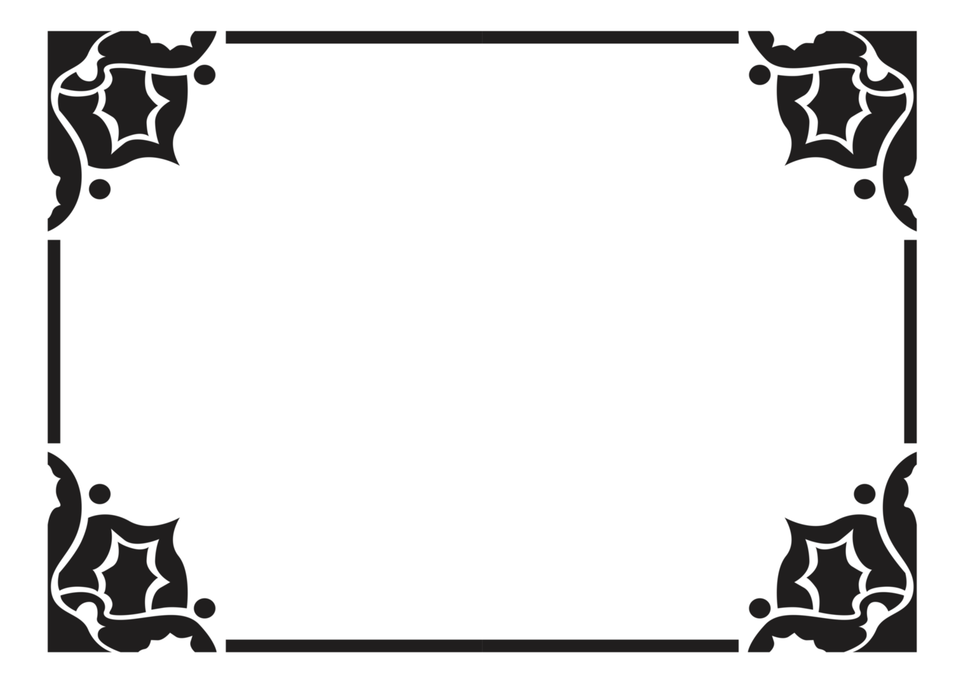 Abstract Ornament Border Design WIth Transparent Background png