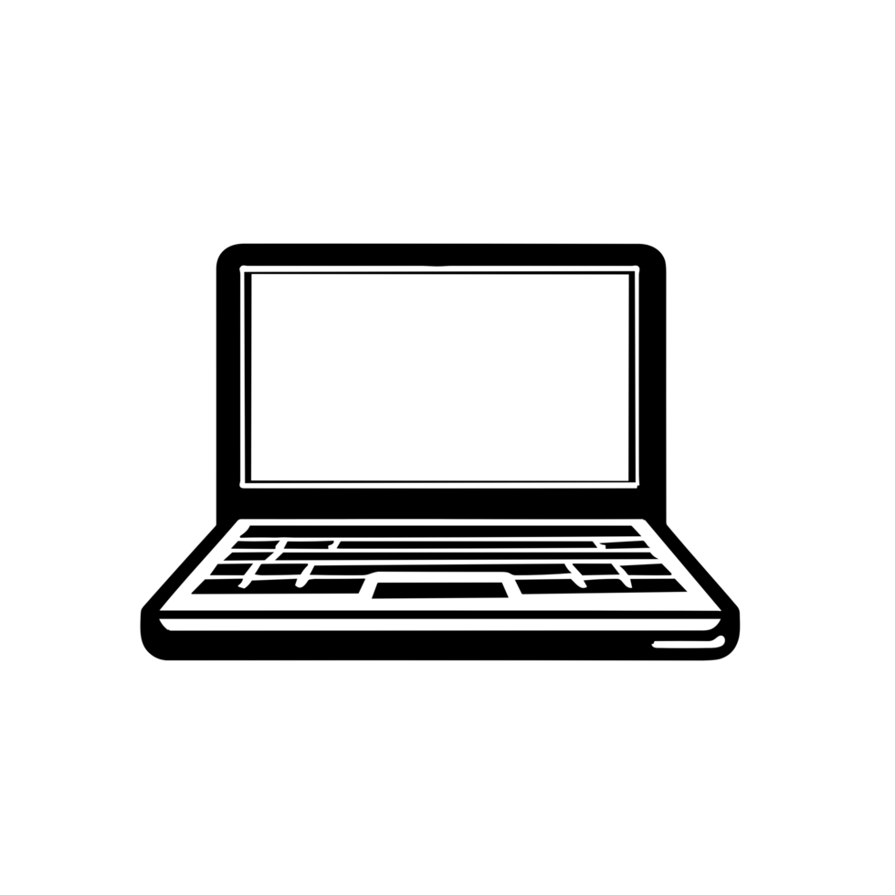 laptop icon. computer notebook with empty screen. blank copy space on modern mobile computer. AI Generative png