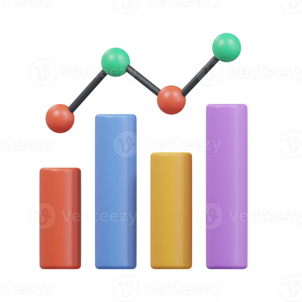 Graph Growth icon 3d render illustration. png