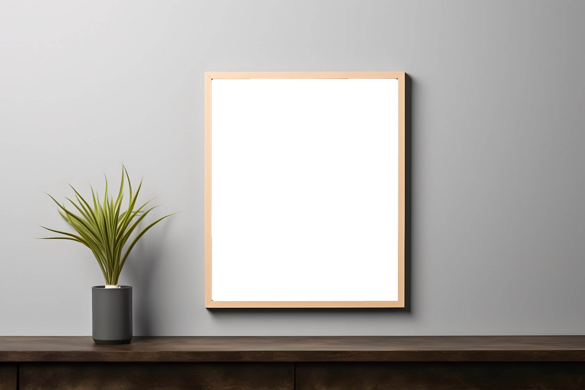 Minimalist Style Wall Art Poster Mockup Template, ai generated 33859204 PNG