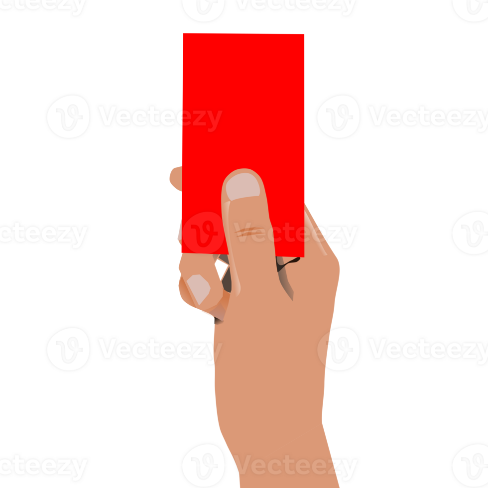 hand holding red card 33859325 PNG
