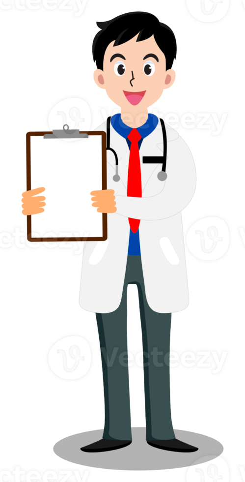 doctor with clipboard pointing png