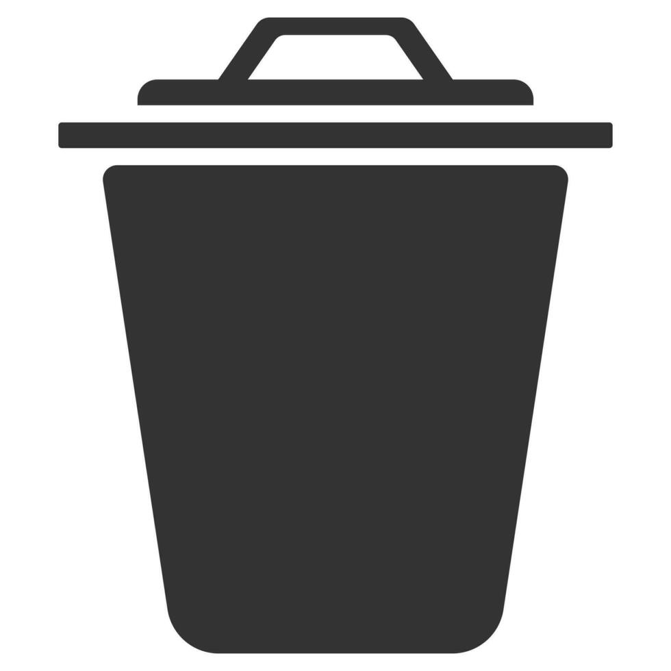 Silhouette of a garbage can. Vector flat icon
