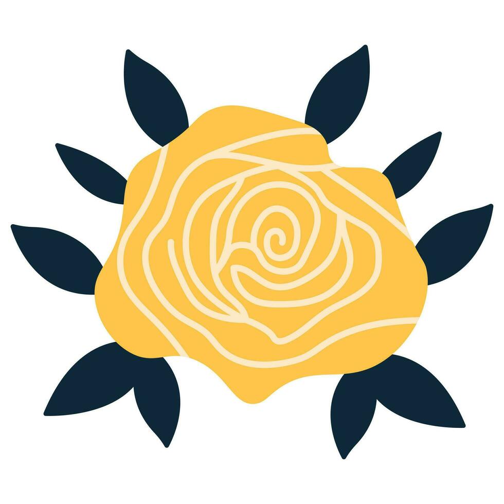 Yellow flower bud. Vector icon