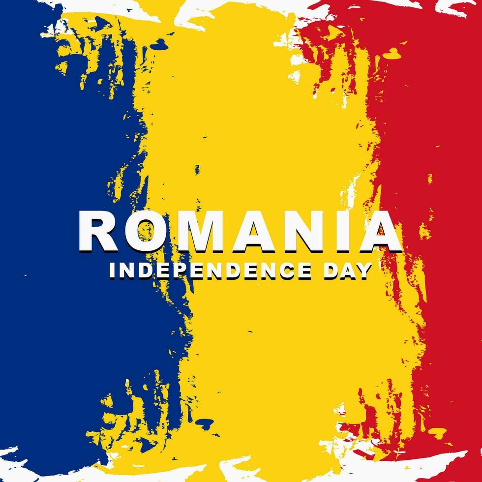 Vector illustration of Romanian independence day. Romanian independence design poster with flag brush