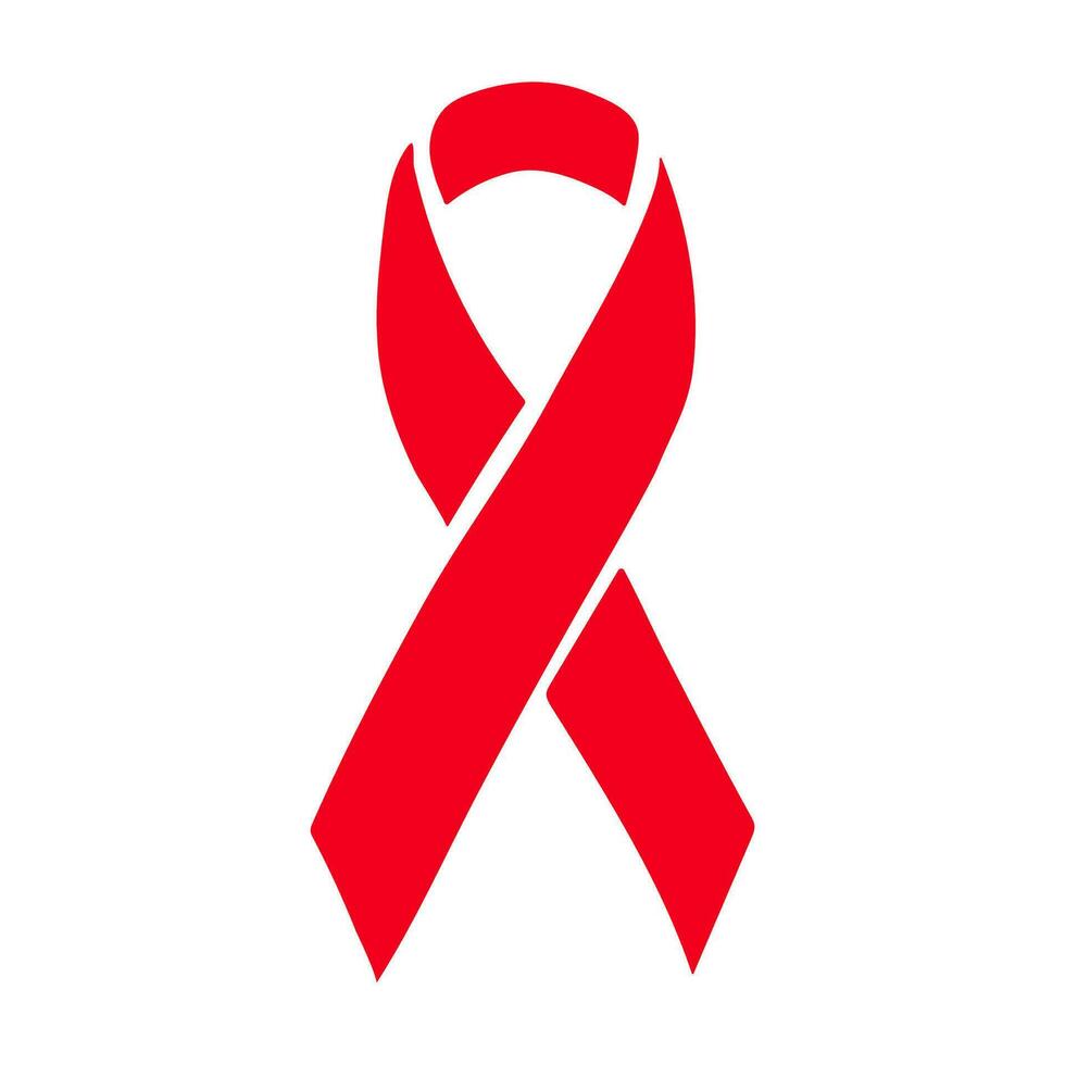 Red icon AIDS awareness ribbon. Vector. World aids day symbol vector