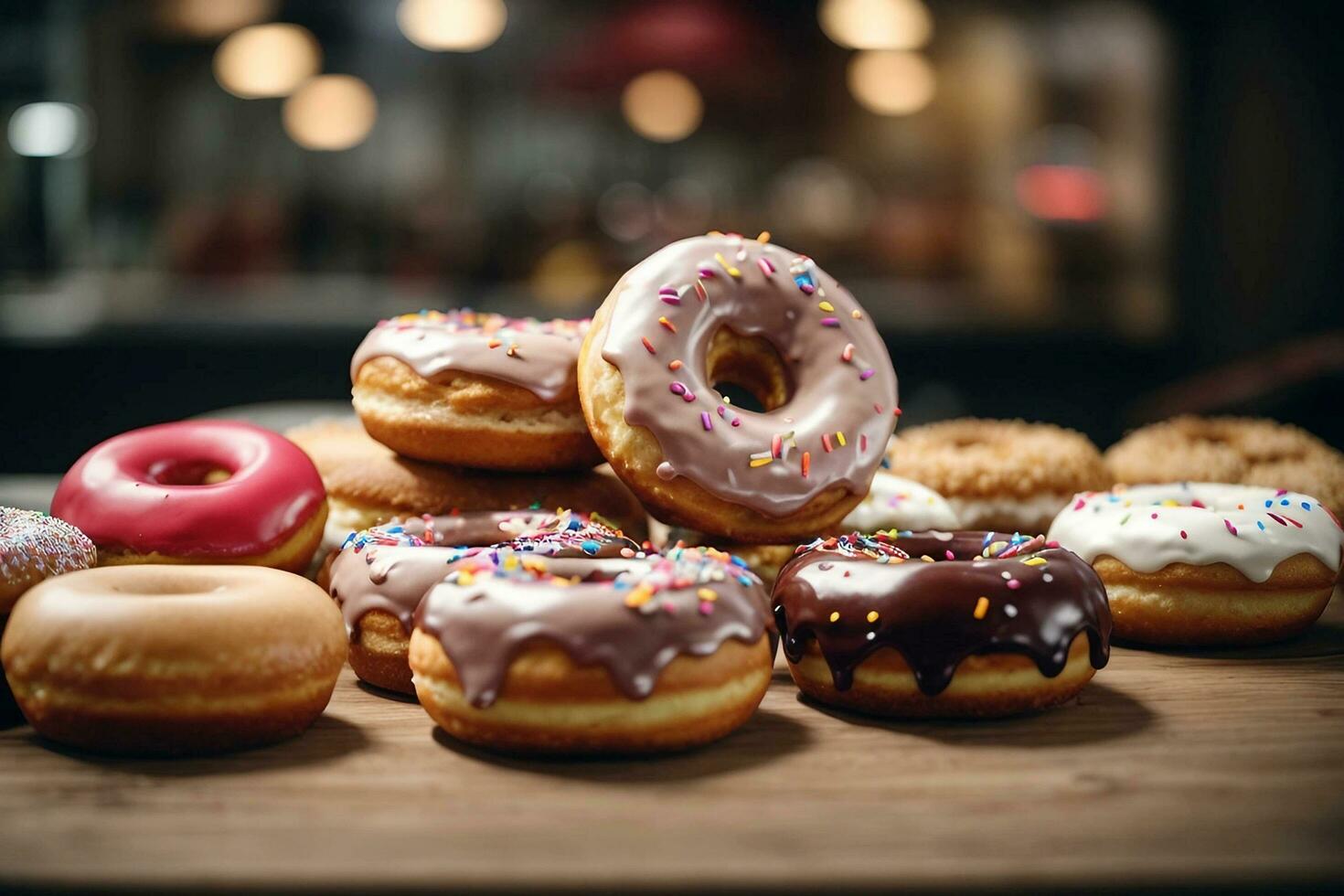 Delicious donuts Ai generated. photo