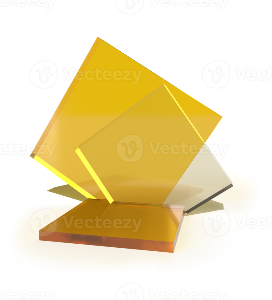 cuadrado Roca ámbar podio plataforma con transparente cifras para producto presentación aislado en transparente antecedentes hacer png