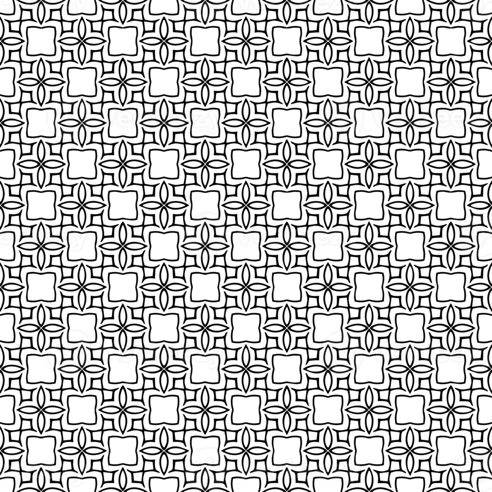 Black seamless abstract pattern. Overlay for background and backdrop. Ornamental design. PNG graphic illustration with transparent background.