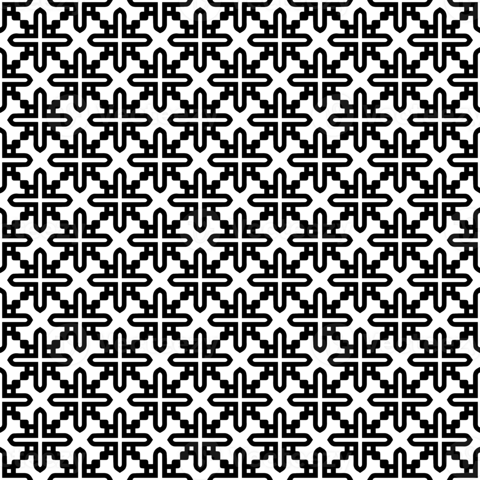 Black seamless abstract pattern. Overlay for background and backdrop. Ornamental design. PNG graphic illustration with transparent background.