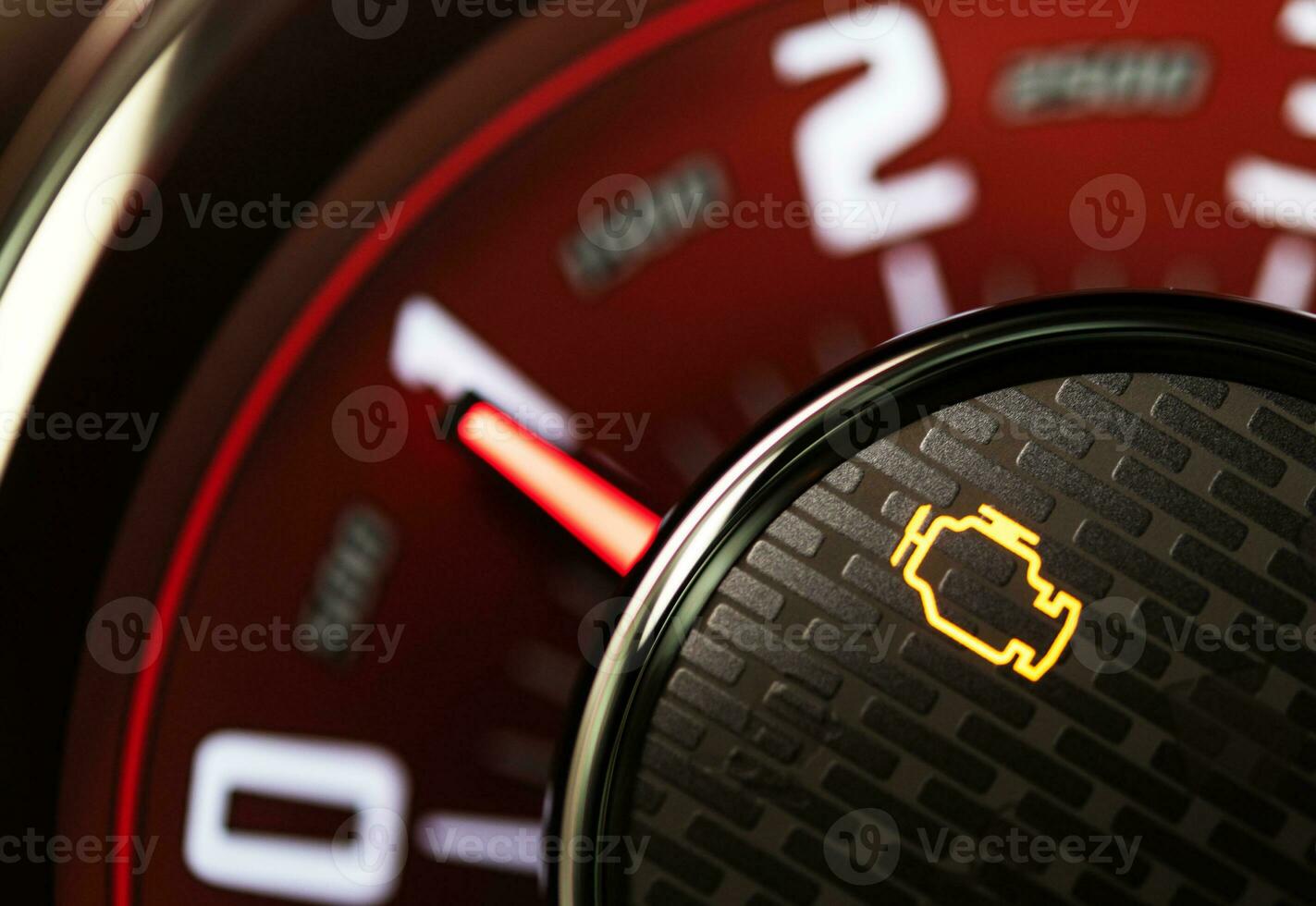 Car Combustion Engine Check Engine Error Close Up photo