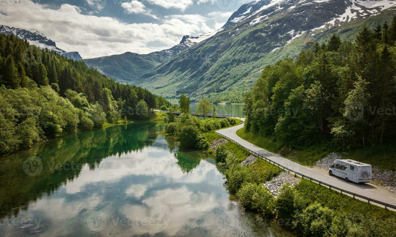 Eikesdalsvatnet Lake in Vestland County Norway photo