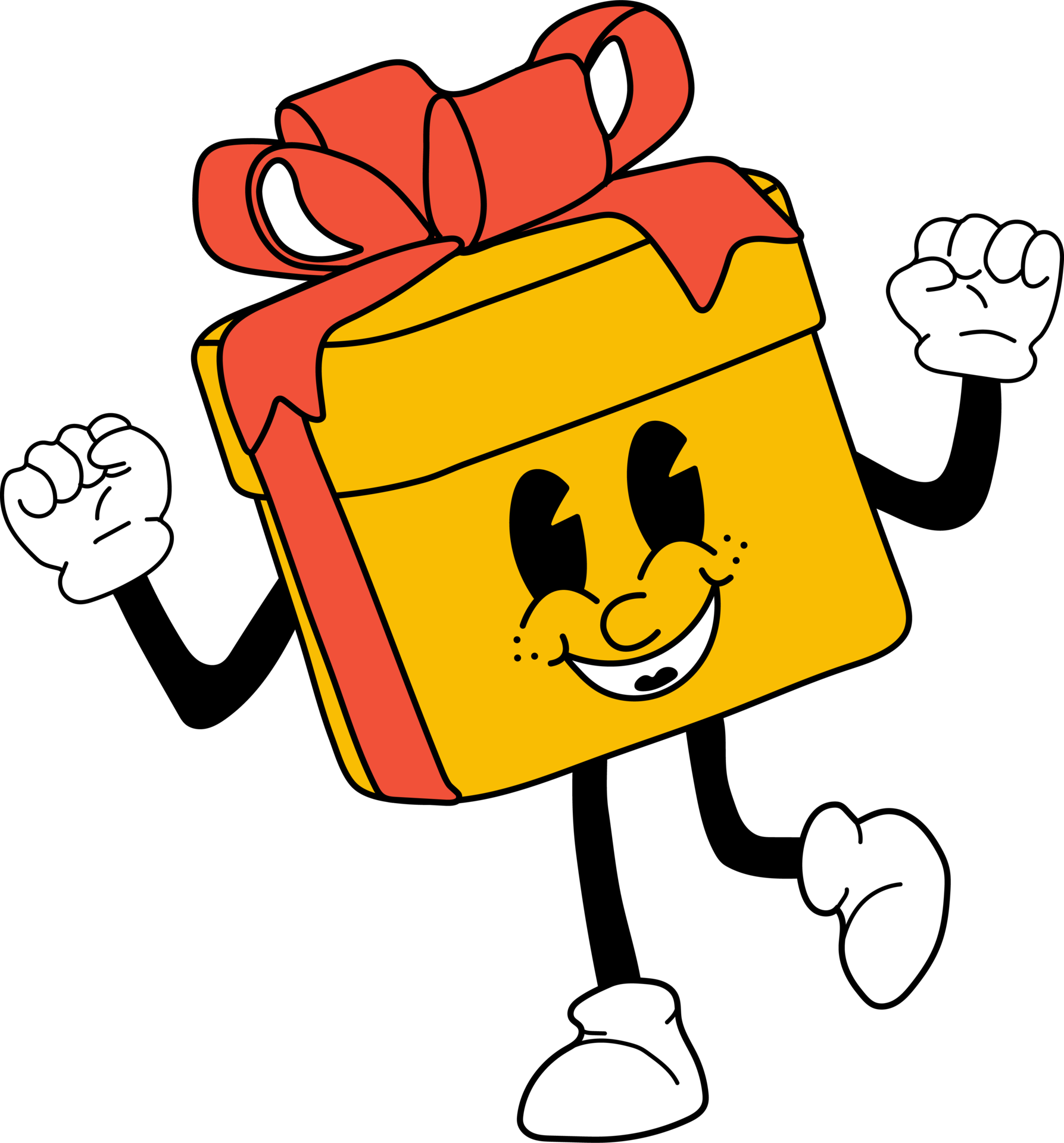 Cute Cartoon box gift character. Happy and cheerful emotions 33859850 PNG