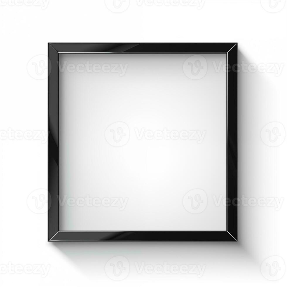 Simple frame for inscription, picture, mockup, post on a white background photo