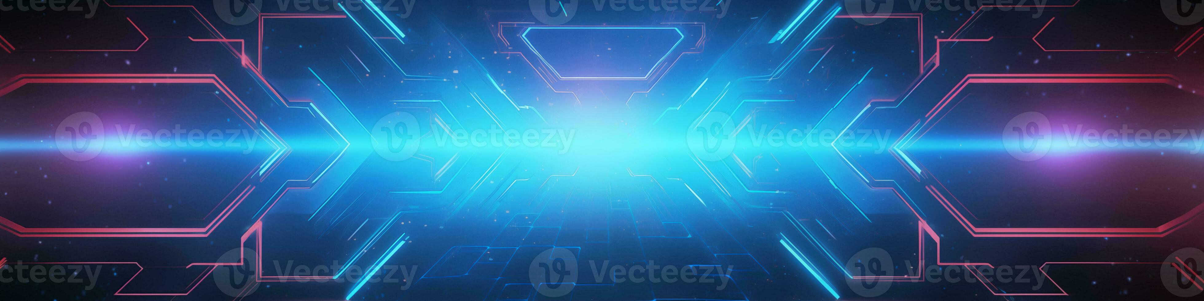 Neon technology background, empty space, futuristic style photo