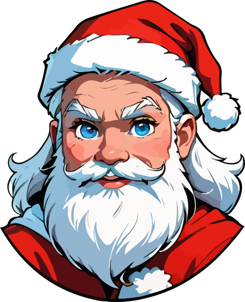 Père Noël claus dessin animé mascotte logo ai génératif png