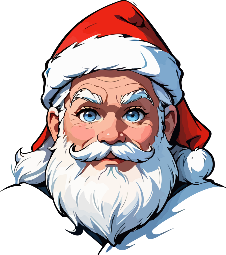 Papa Noel claus dibujos animados logo mascota ai generativo png