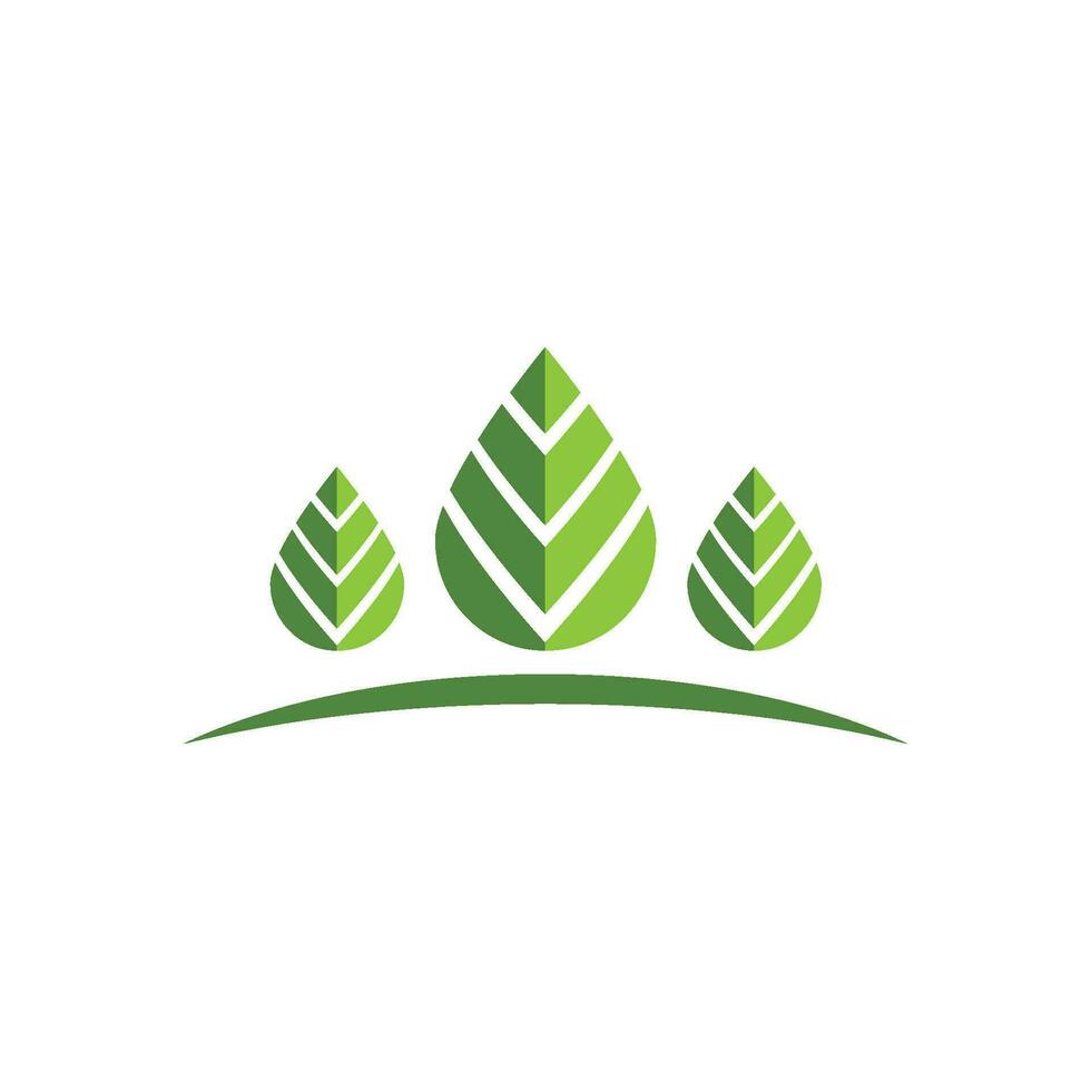 Logos of green Tree leaf ecology vector