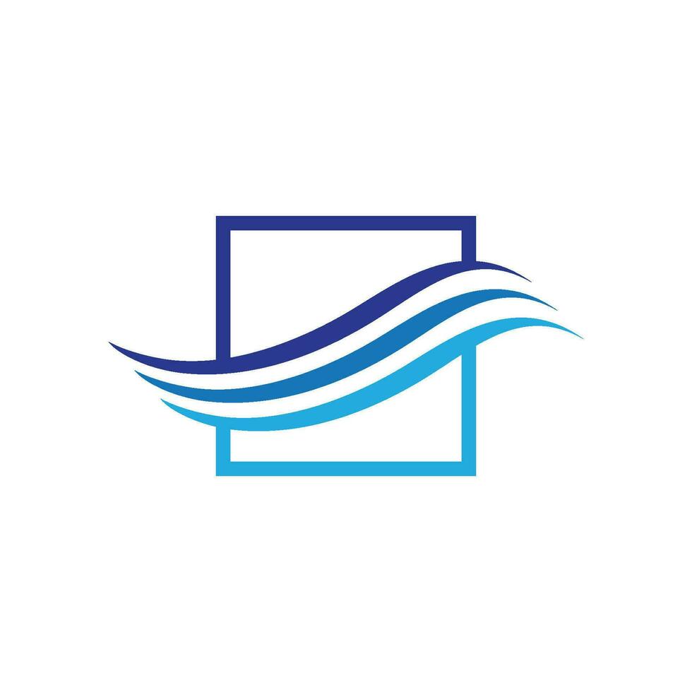 Water wave icon vector