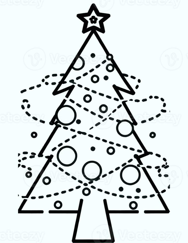 coloring book for kids big christmas tree photo