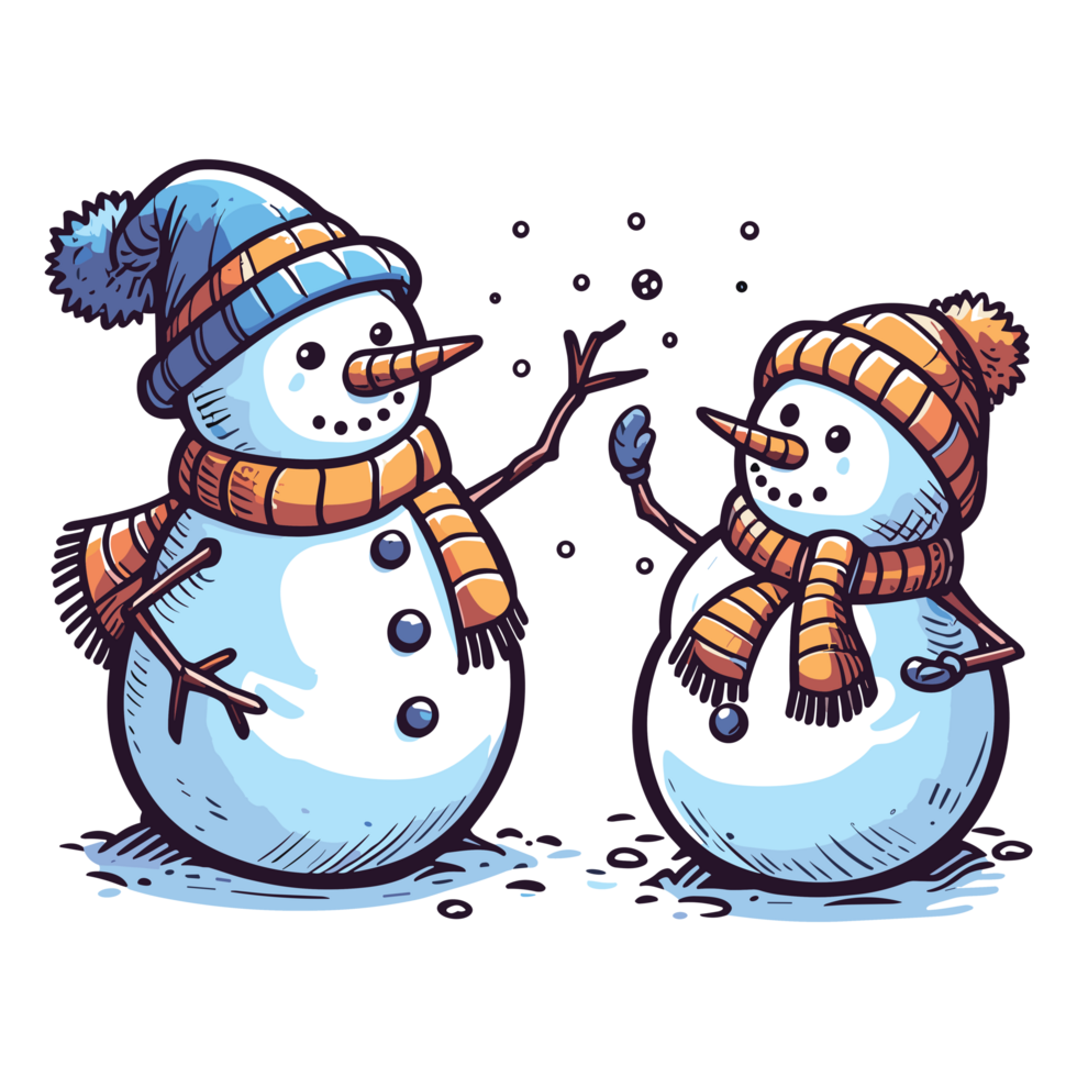 Beautiful Christmas Snowman Clipart - Ai Generative png