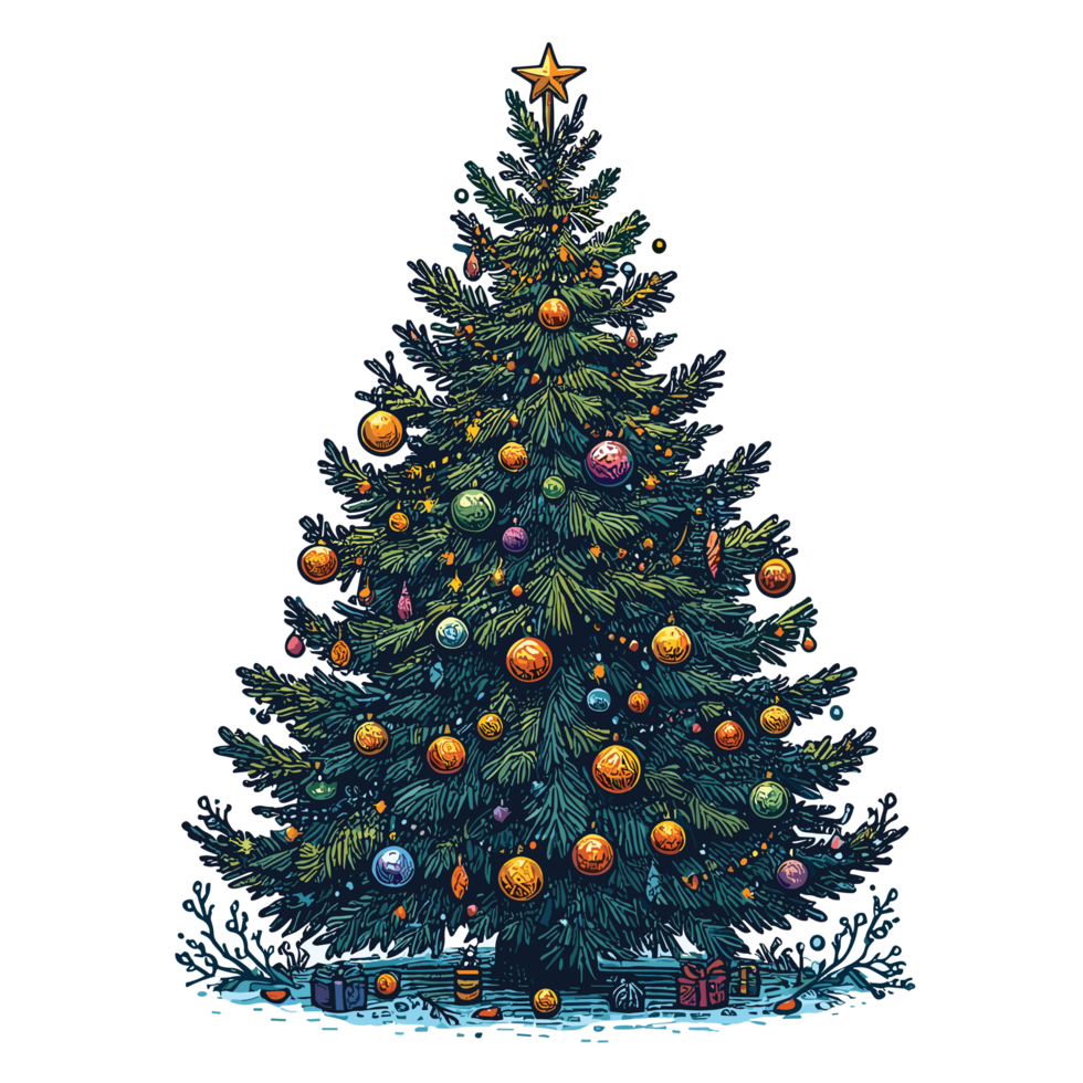 Navidad árbol clipart - ai generativo png