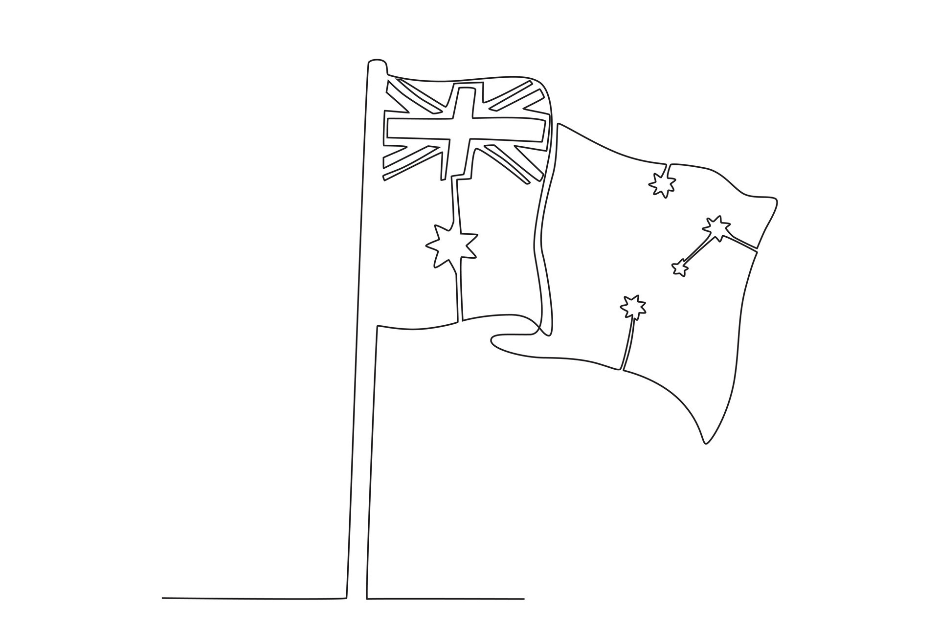 An Australian flag flying 33860976 Vector Art at Vecteezy