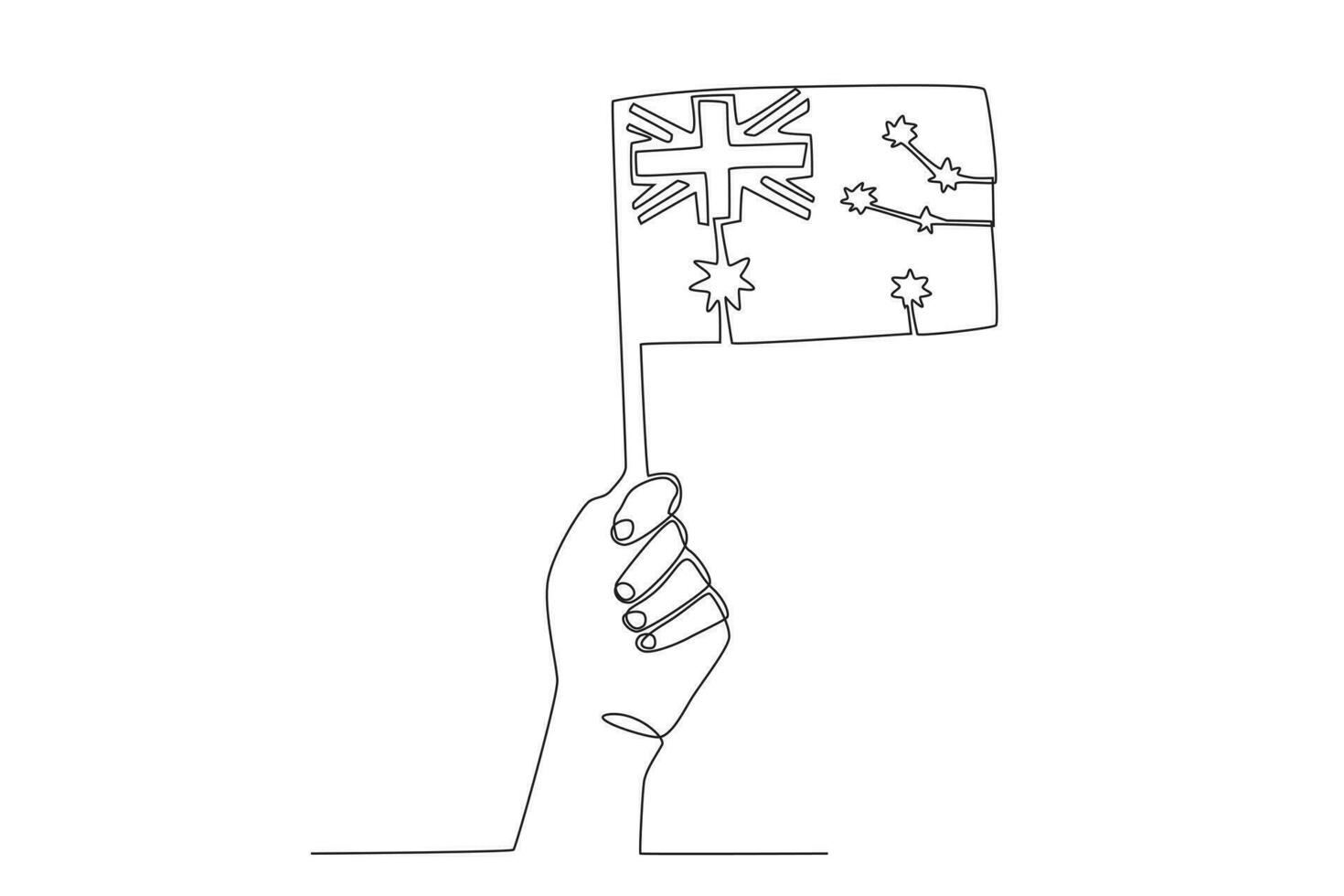 A hand raised the Australian flag vector