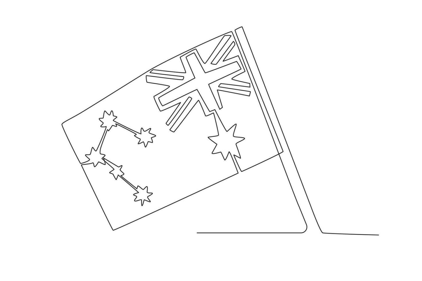An Australian flag on a pole vector