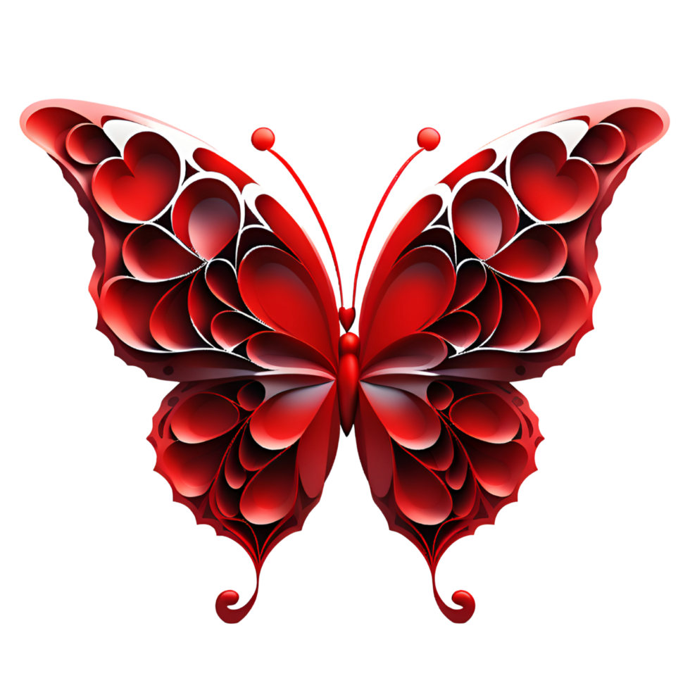 Red Butterfly Isolated. AI Generative 33861008 PNG