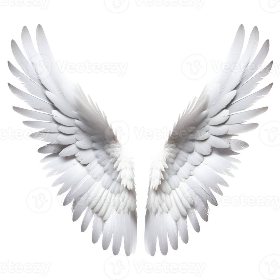 White Wings Isolated on Transparent Background. AI Generative png