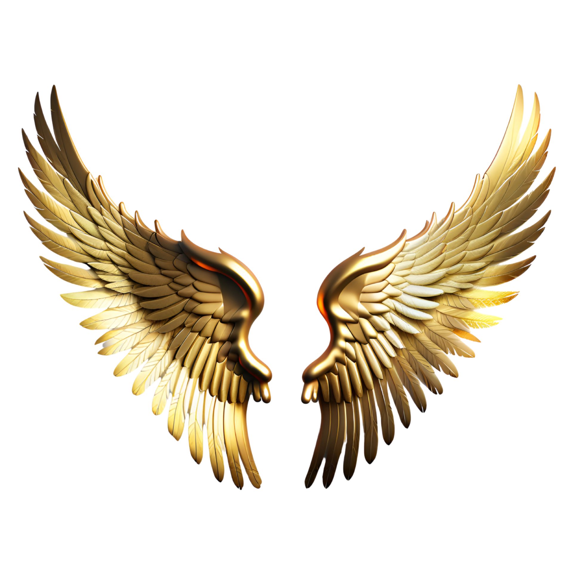 Gold Wings Isolated on Transparent Background. AI Generative 33861011 PNG