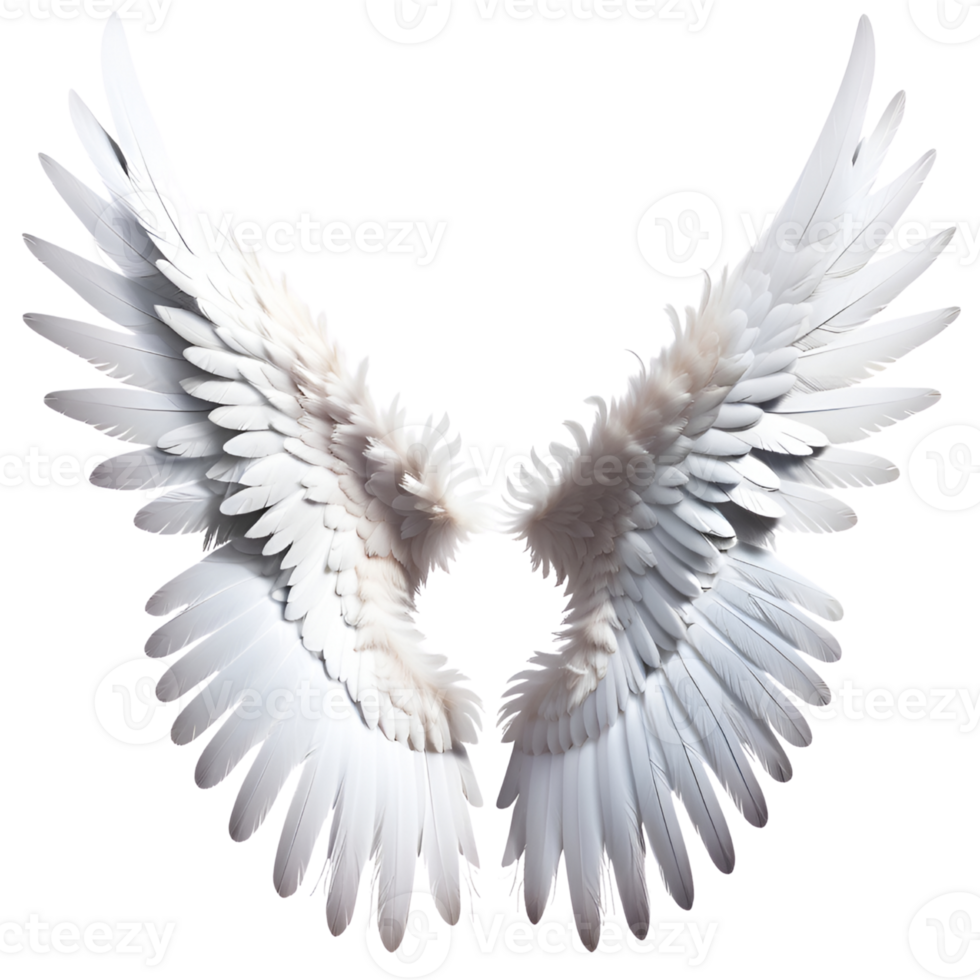 White Wings Isolated on Transparent Background. AI Generative png