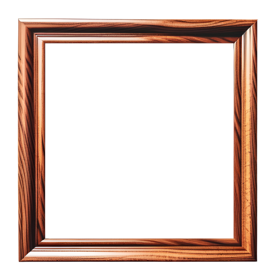 braun hölzern Rahmen isoliert auf transparent Hintergrund. ai generativ png