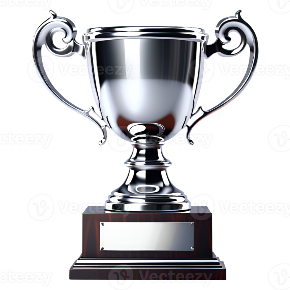 Silver Champion Trophy Isolated. AI Generative png