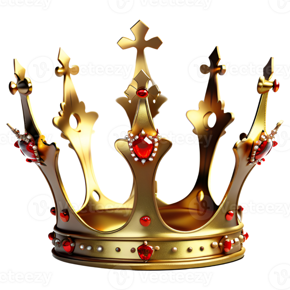 d'oro corona isolato su trasparente sfondo. ai generativo png