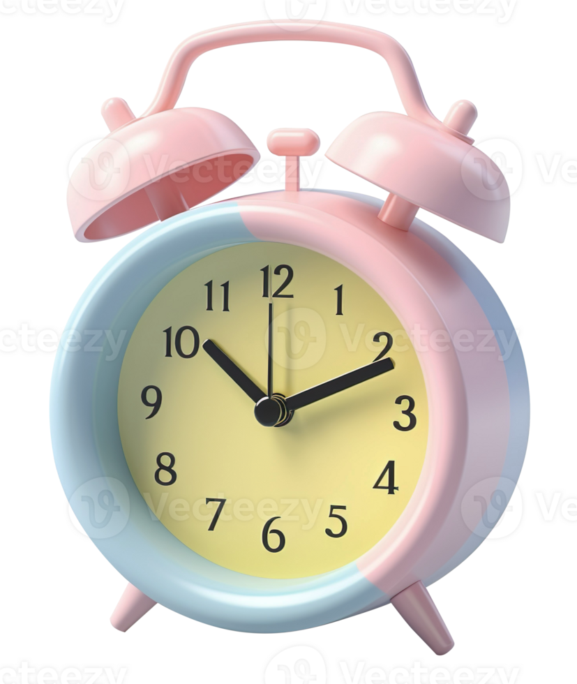 3D alarm clock in cartoon style. png