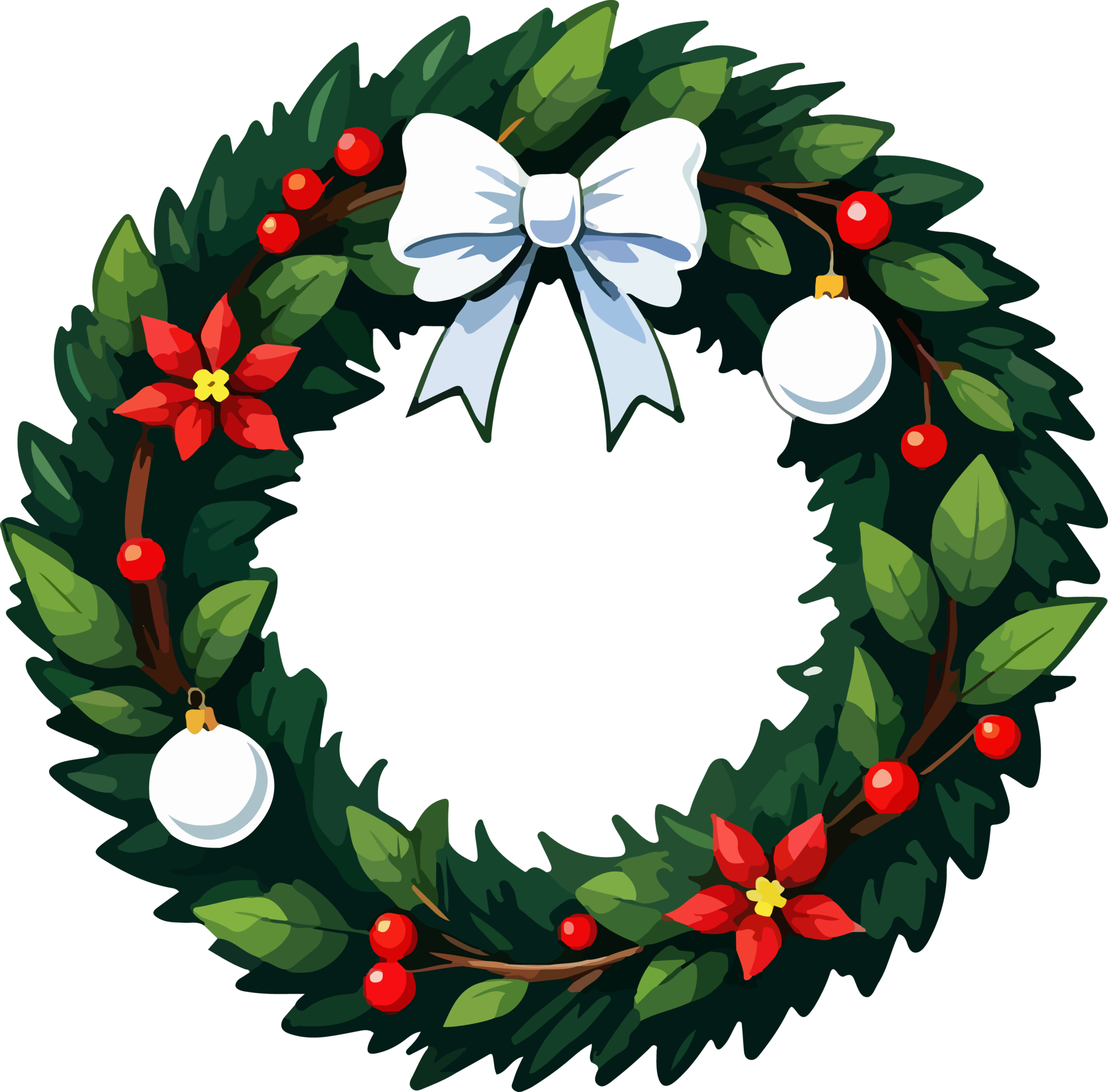 Christmas Wreath Cartoon Design AI Generative 33861078 PNG