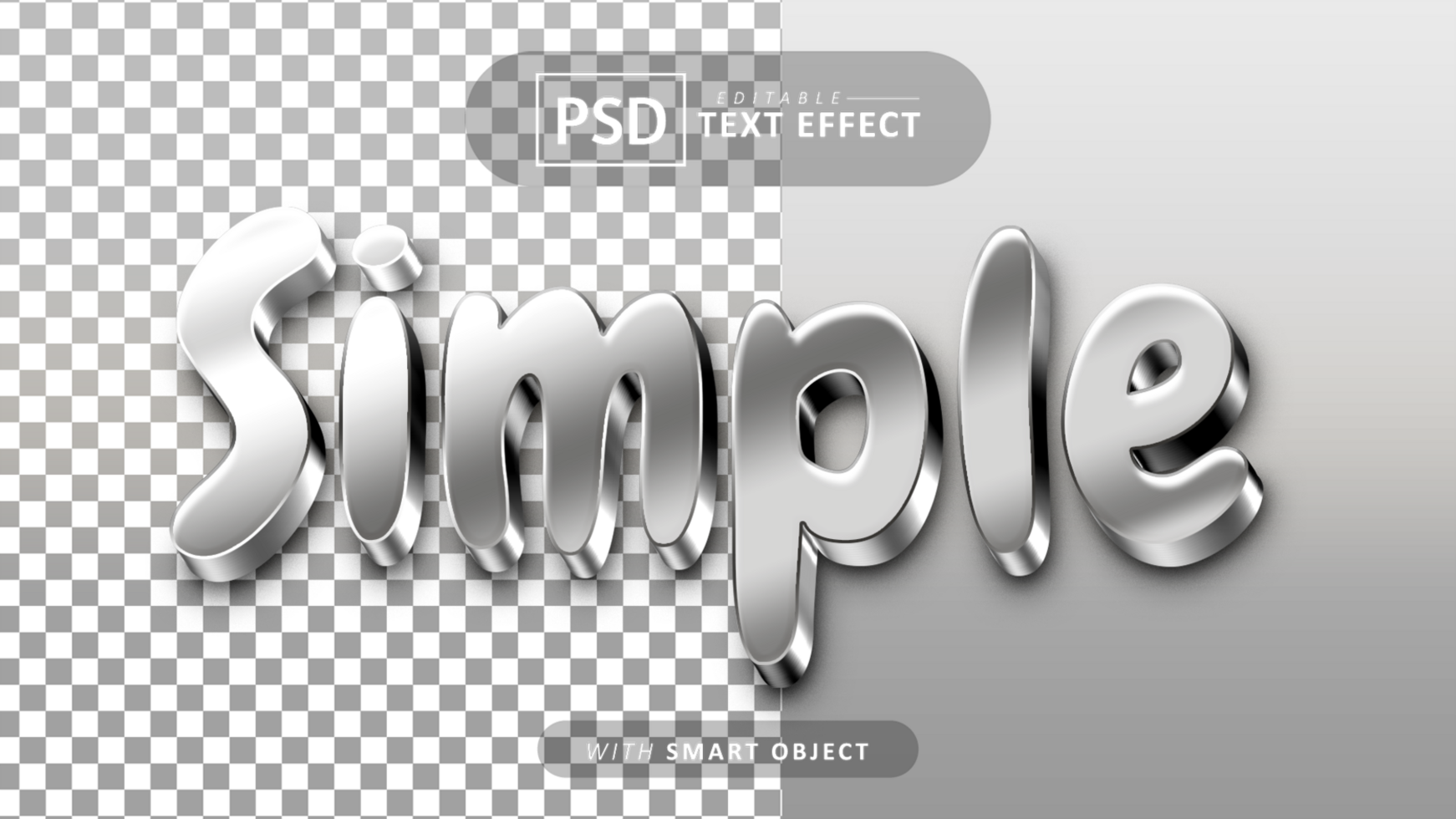 Simple 3d text effect editable psd