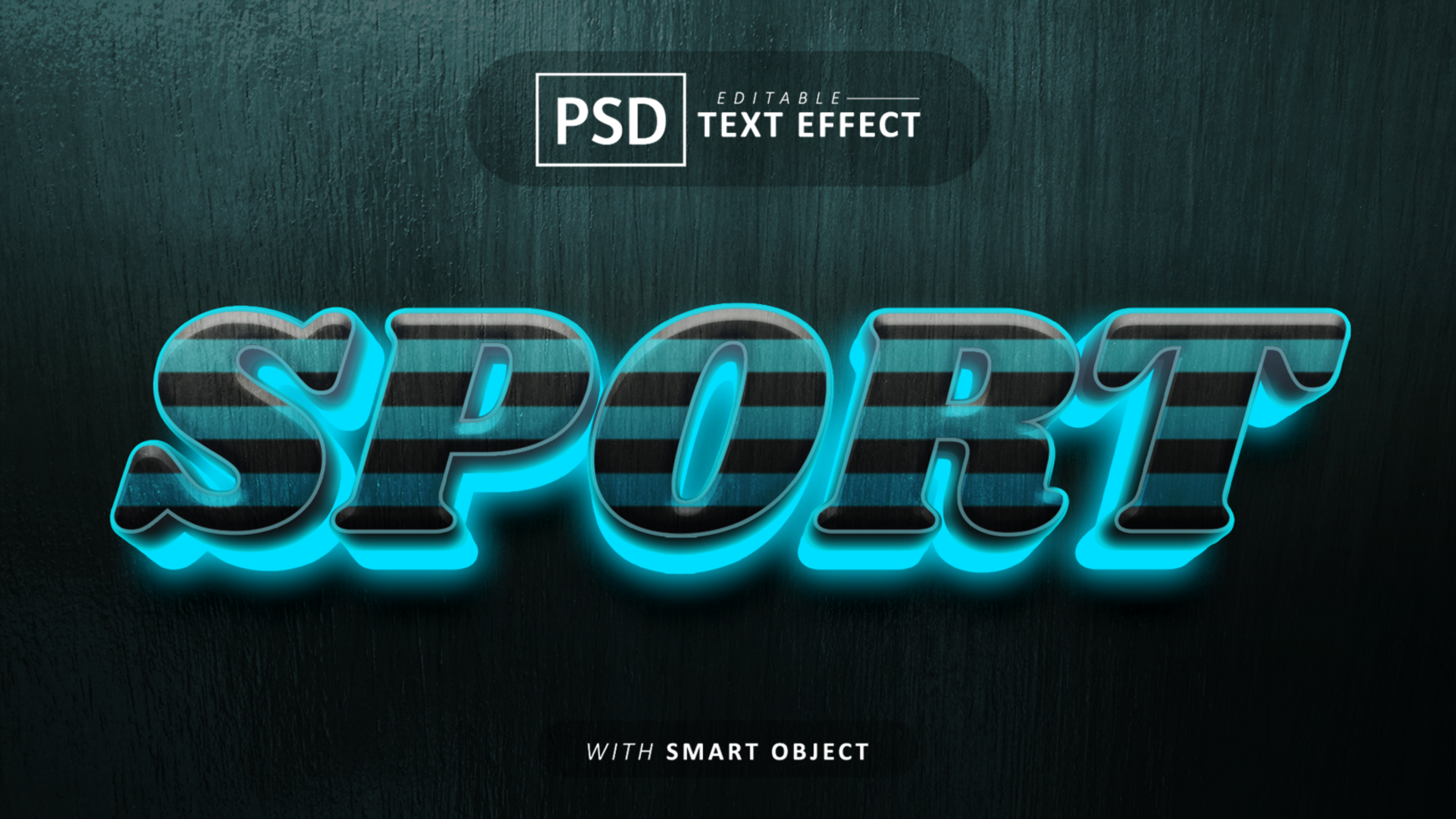 Sport 3d text effect editable psd