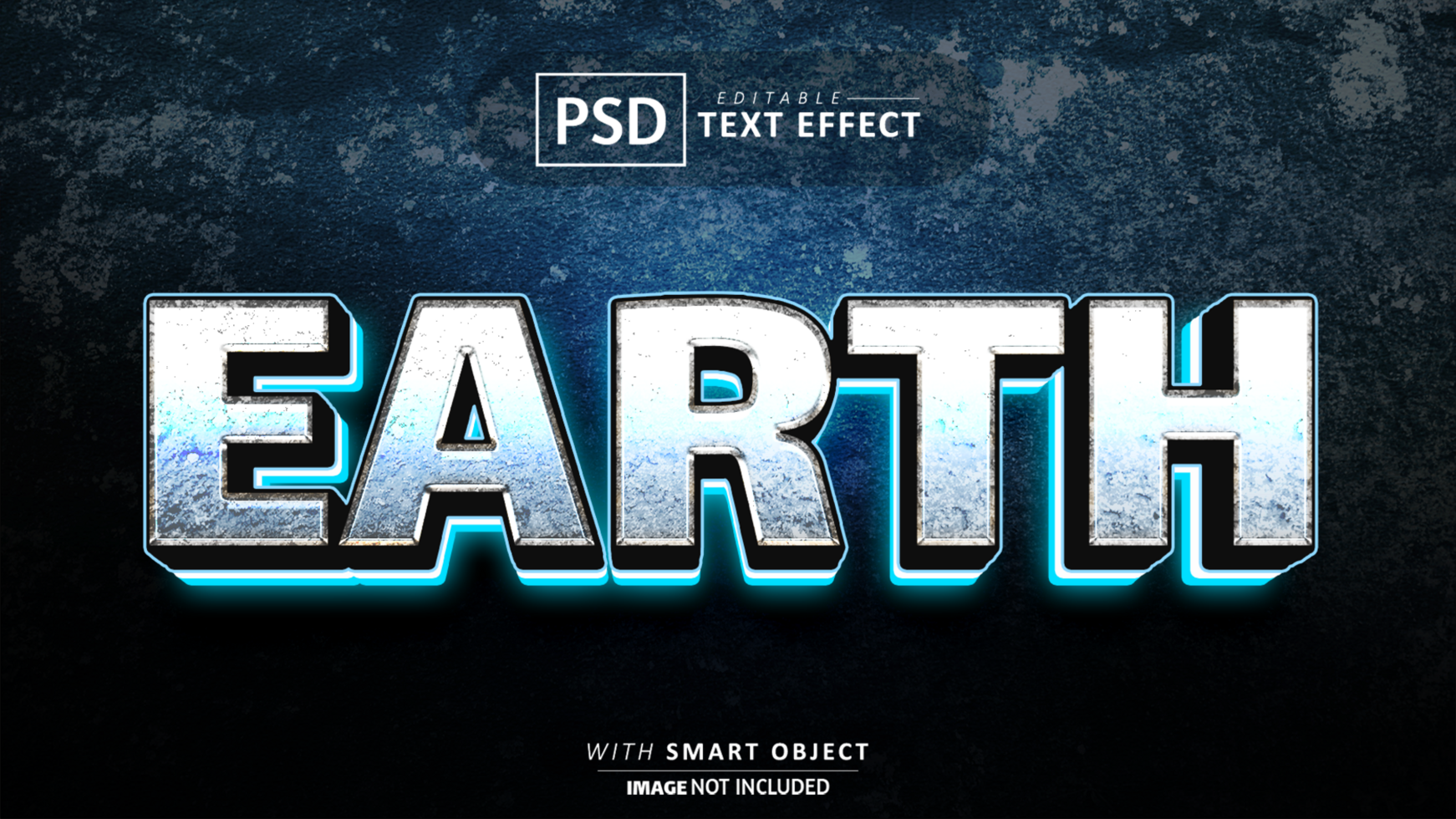 Earth 3d text effect editable psd